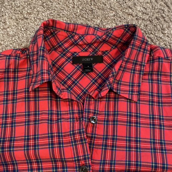 Jcrew half button up plaid blouse - Picture 2 of 4